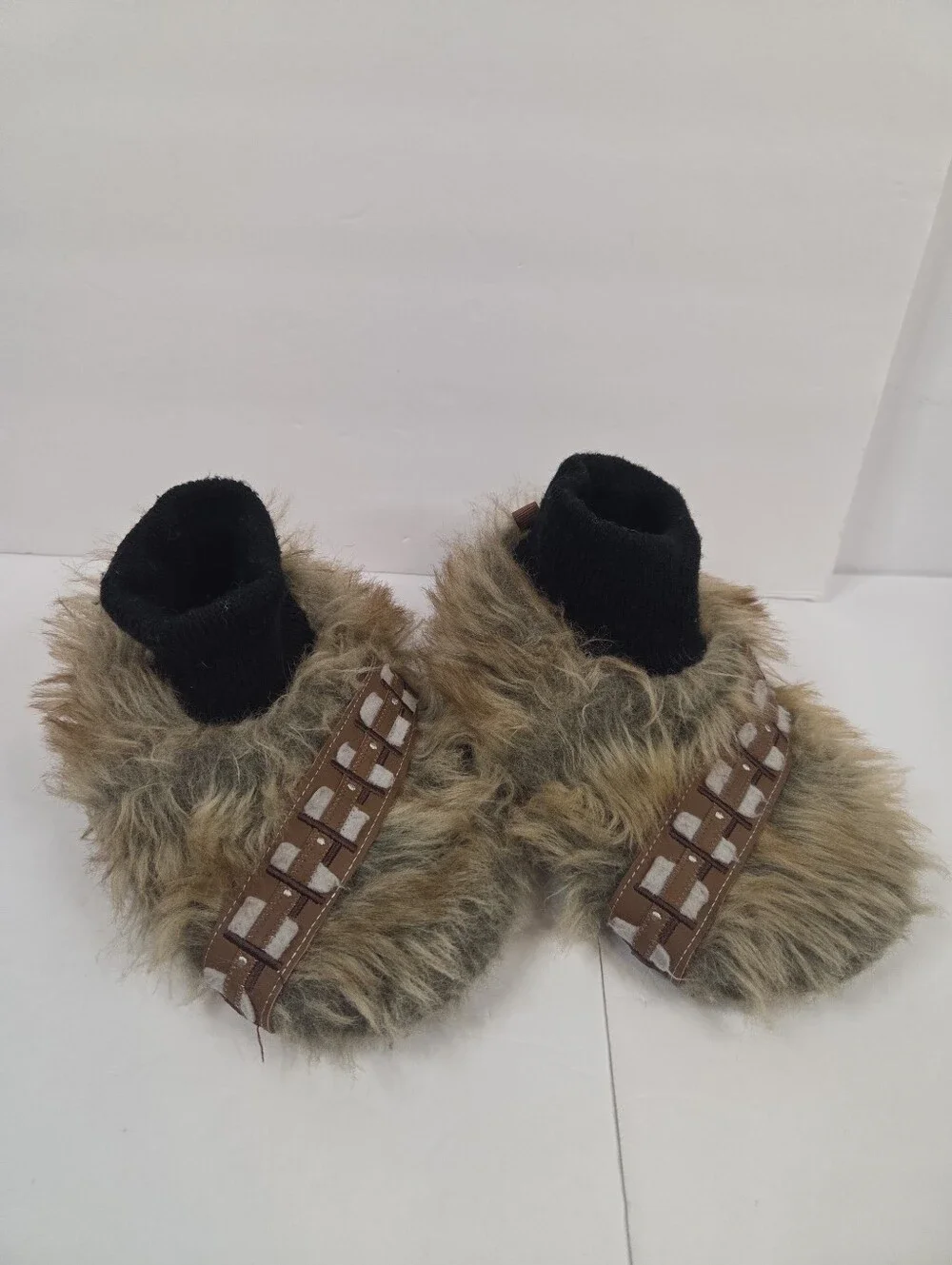 Star Wars Chewbacca Faux Fur Bootie Slippers Kids Large 9-10 Bandolier Non Slip